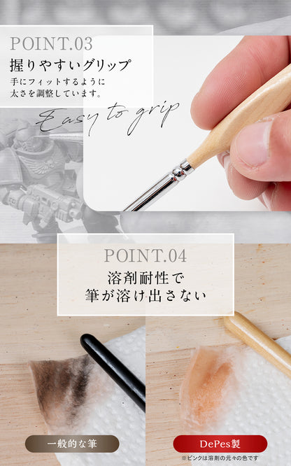 【攻守最強】面相筆 プラモデル 【２種素材のいいとこ取り】 細筆 極細 筆 プラモ 11本セット